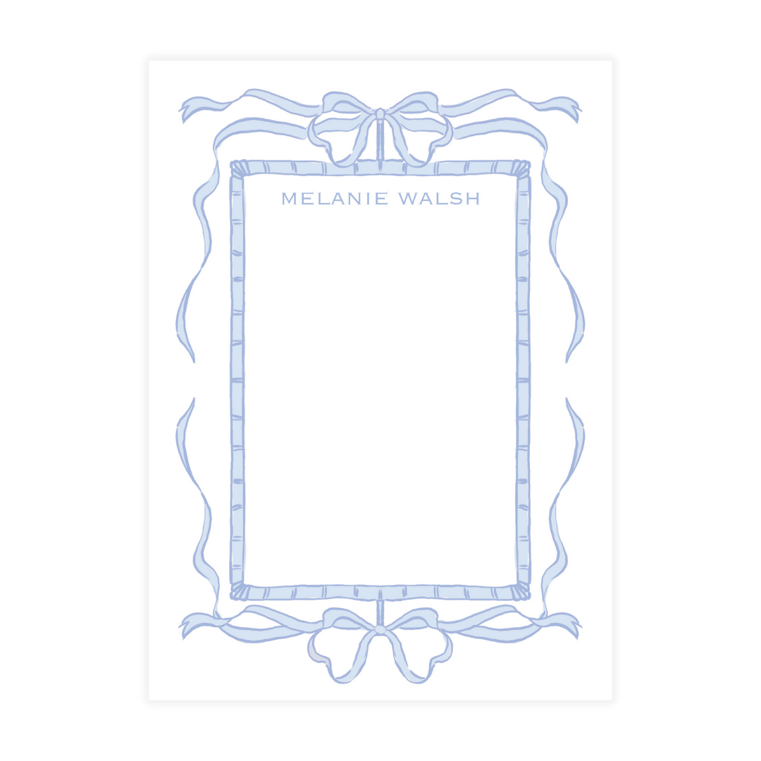 Blue Bow Frame Notepad
