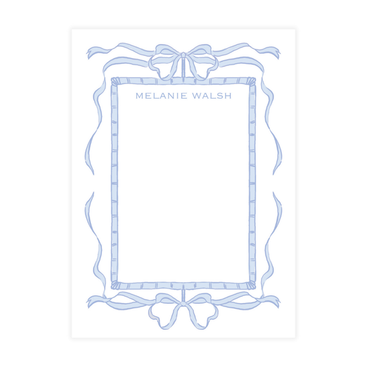 Blue Bow Frame Notepad