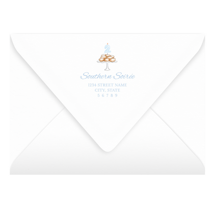 Cafe Two Monde Blue Invitation