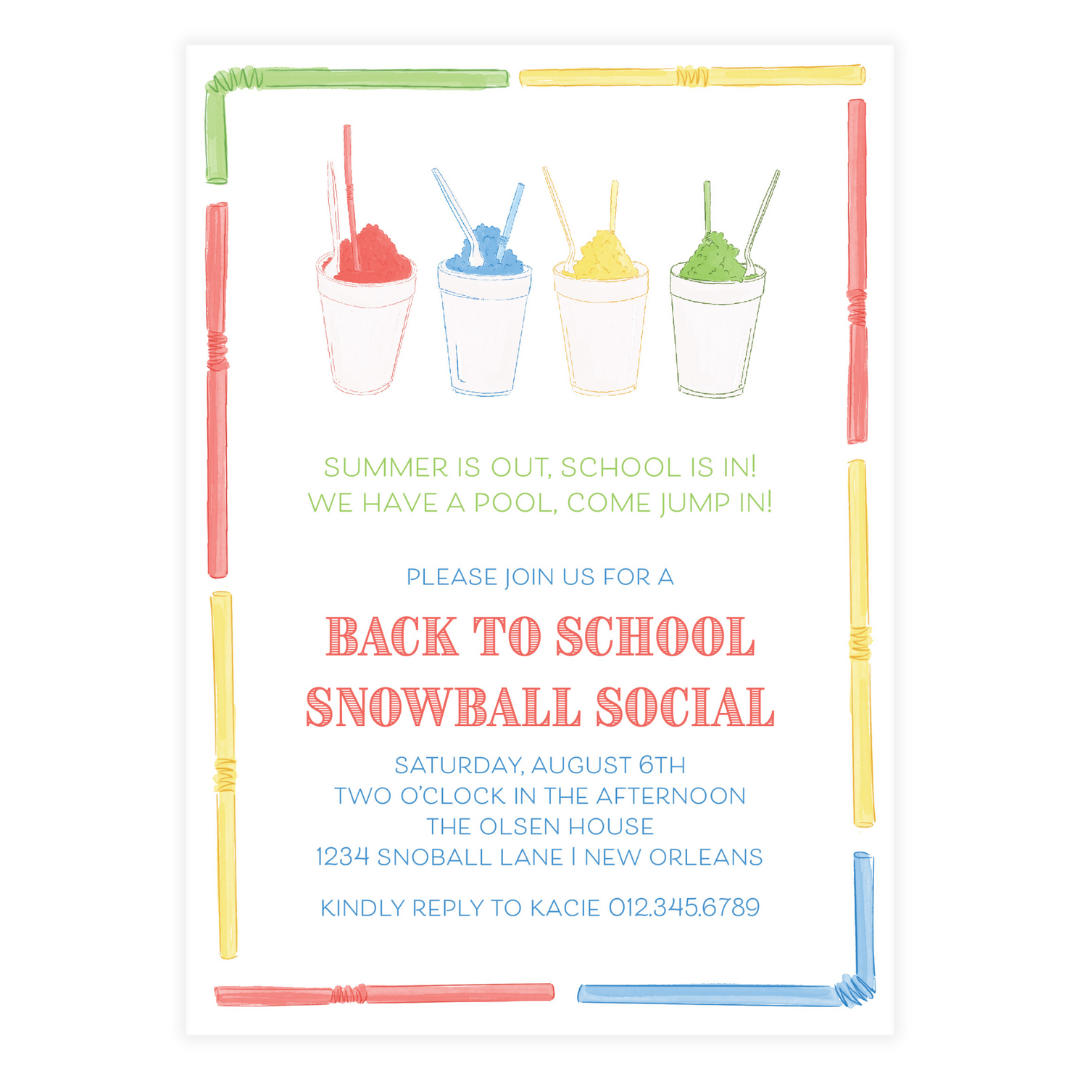 Colorful Snowball Birthday Invitation