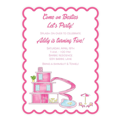 Dreamhouse Pool Party Invitation