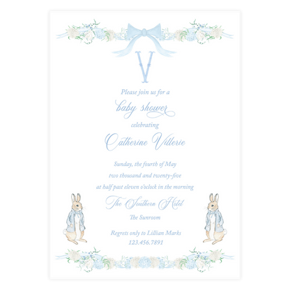 Peter Rabbit With Florals Invitation