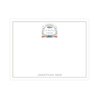 Gone Fishing Crest Notecard
