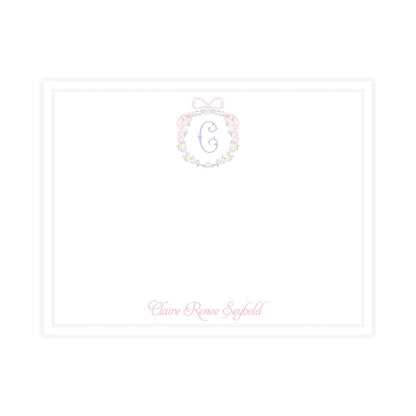 Ditsy Pastel Floral Wreath Notecard