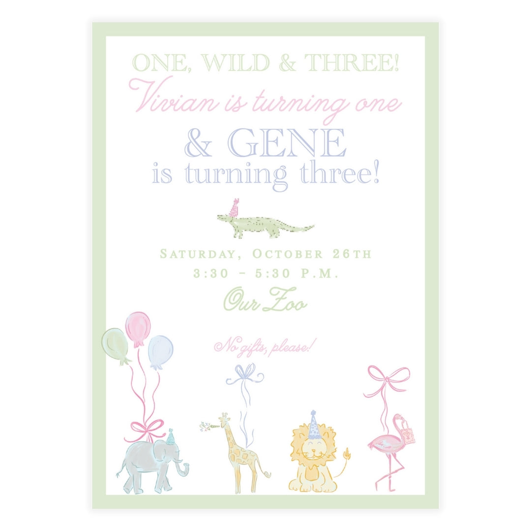 Party Animals Birthday Invitation