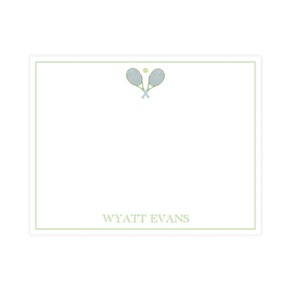 Watercolor Blue & Green Tennis Notecard