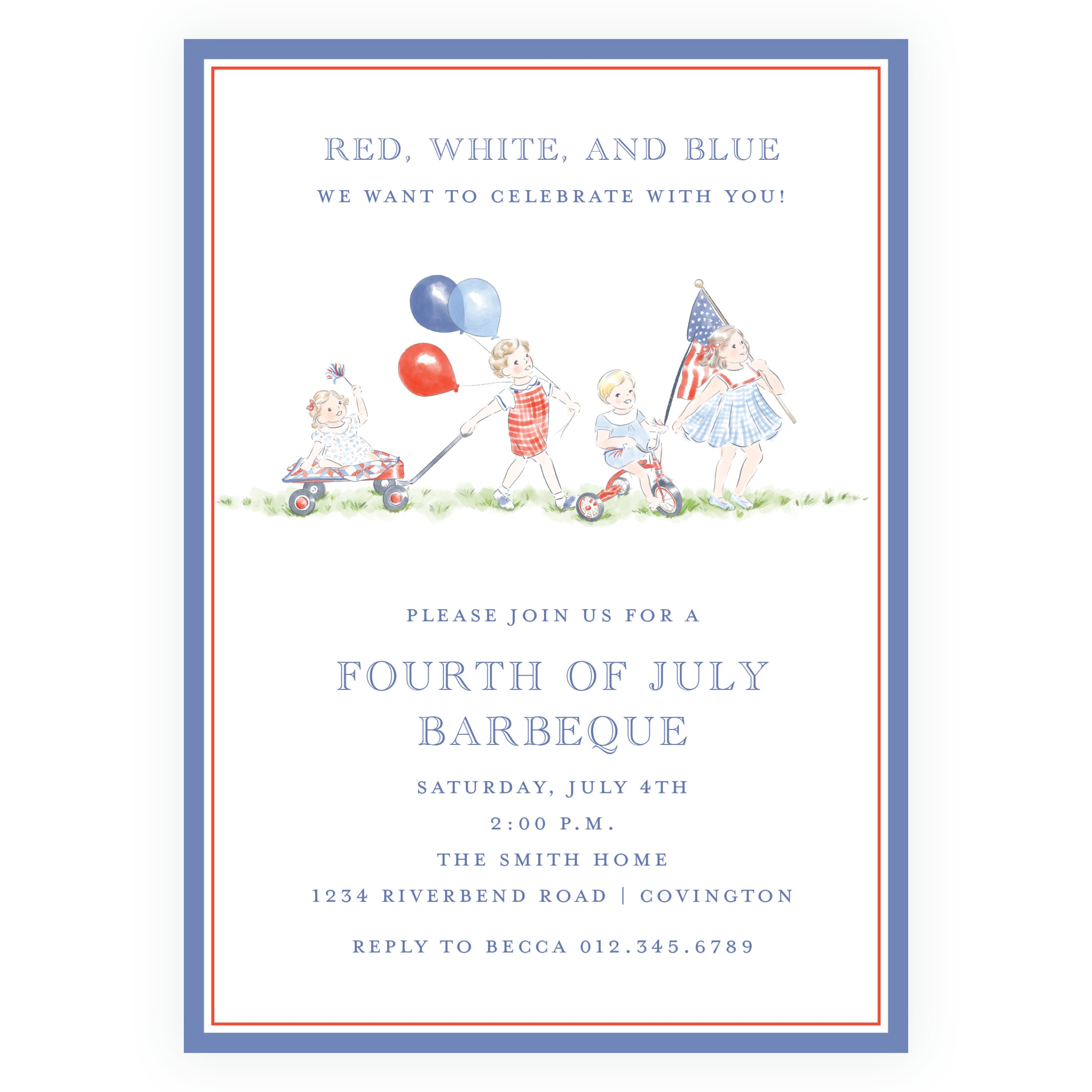 Sweet Liberty Americana Children’s Parade Invitation
