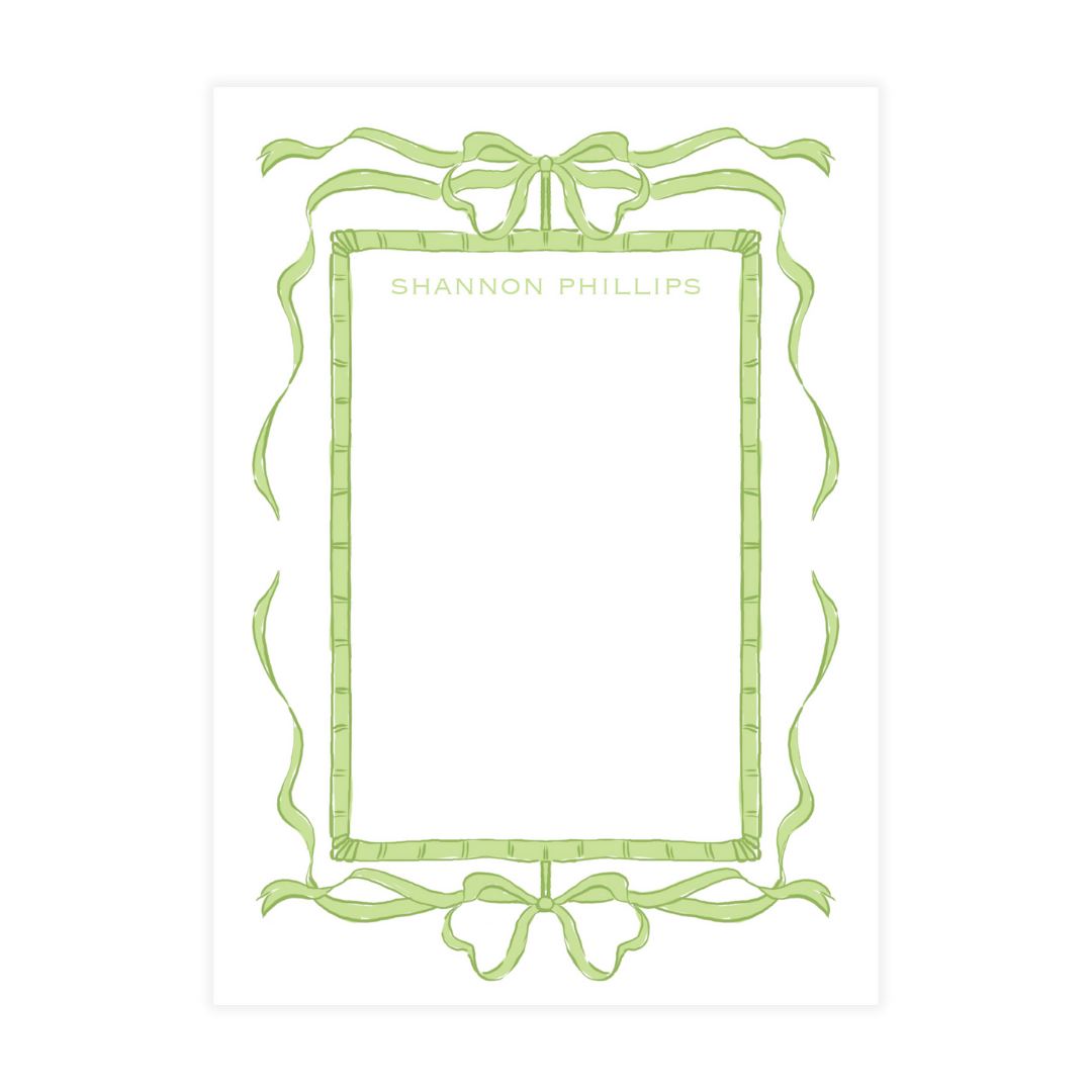 Green Bows and Ribbons Frame Notepad