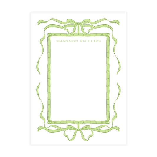 Green Bows and Ribbons Frame Notepad