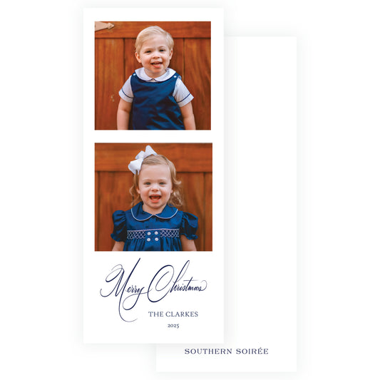 Merry Christmas 2 Photos Holiday Slim (Customizable Colors)