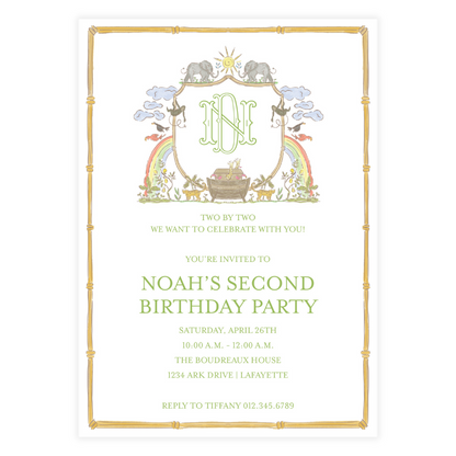 Noah's Ark Crest Invitation