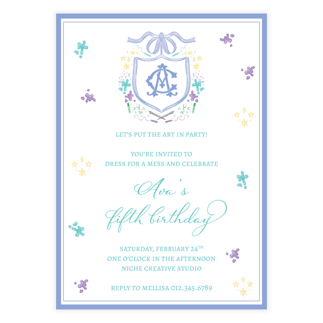 Colorful Art Party Birthday Invitation – pARTy