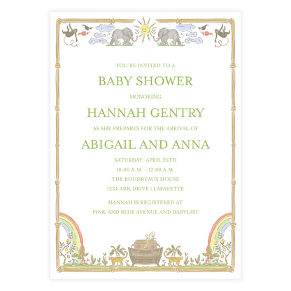 Noah's Ark Invitation