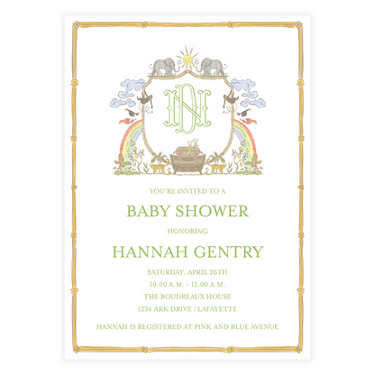 Noah's Ark Crest Invitation