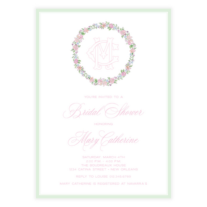 Spring has Sprung Pink and Green Invitation