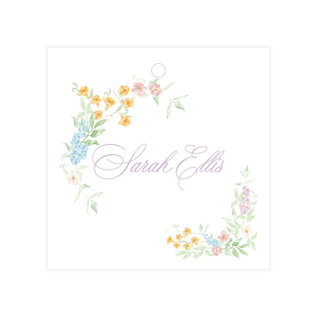 Floral Corners Square Gift Tag