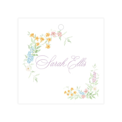 Floral Corners Square Gift Tag