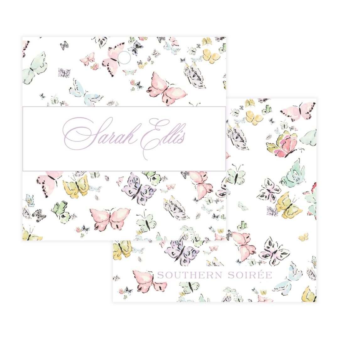 Butterfly Kisses Square Gift Tag