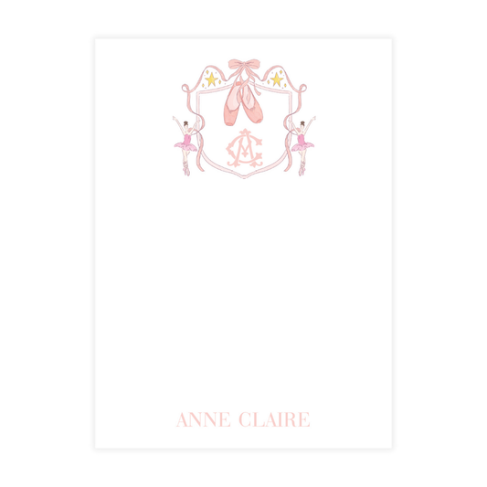 Ballerina Crest Monogram Notepad