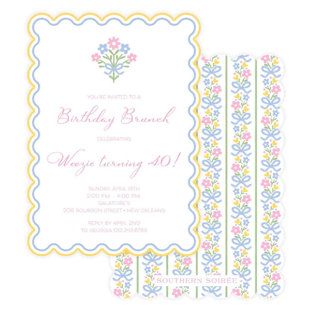 Oh Happy Day Scallop Invitation