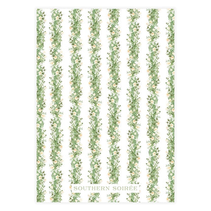 White Floral with Greenery Frame Invitation