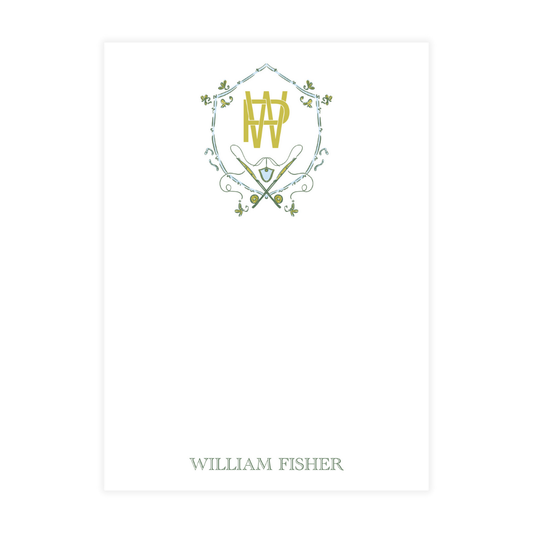 Fly Fishing Monogram Crest Notepad