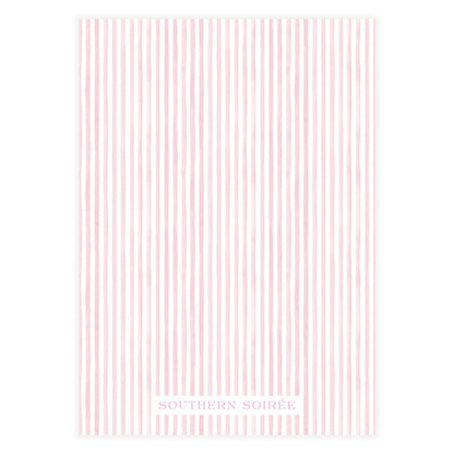 One Little Candle, One Little Cake Pink Striped Invitation