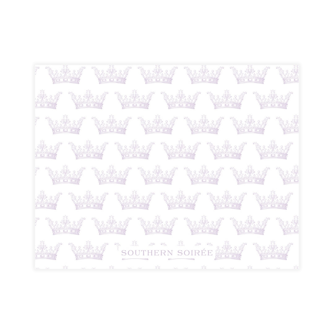 Mardi Gras Crown Personalized Notecards | Lavender Stationery