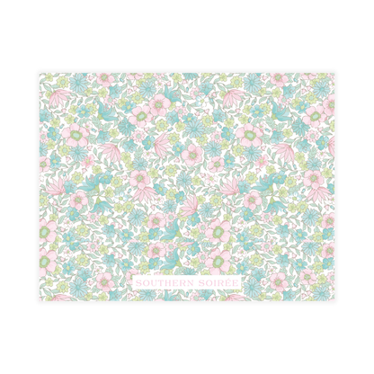Ditsy Pink & Green Floral Notecard
