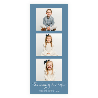 Merry Christmas 3 Photos Holiday Slim (Customizable Colors)