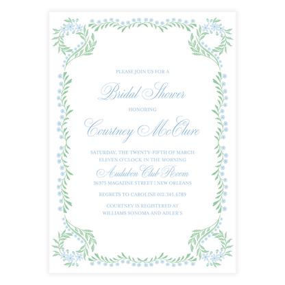 Chinoiserie Blue Block Invitation