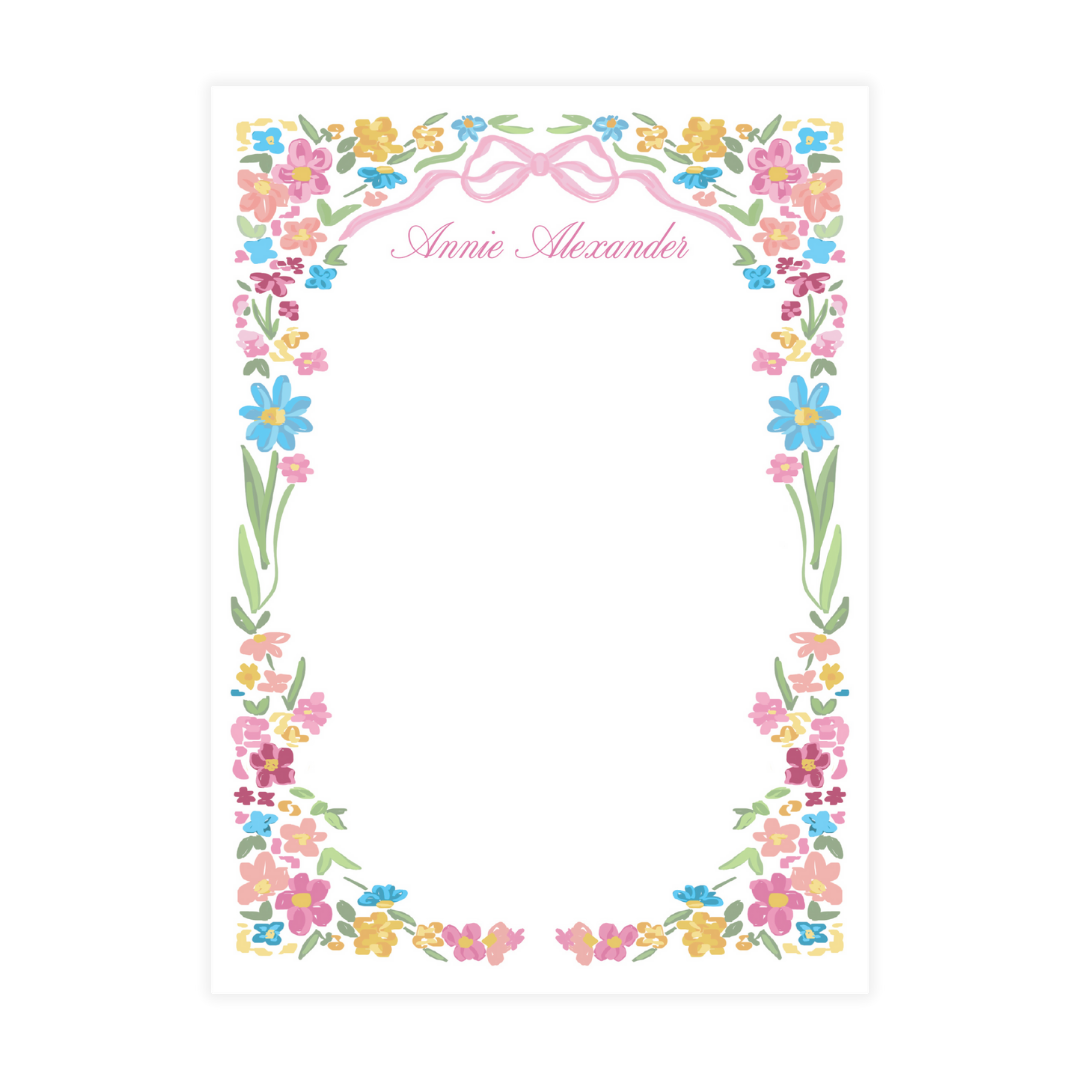 Ditsy Colorful Floral Frame Notepad