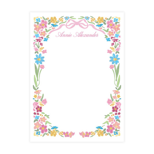 Ditsy Colorful Floral Frame Notepad