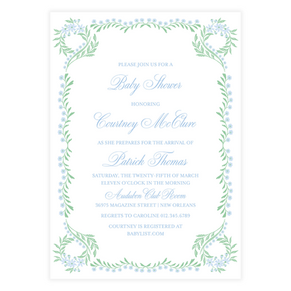 Chinoiserie Blue Block Invitation