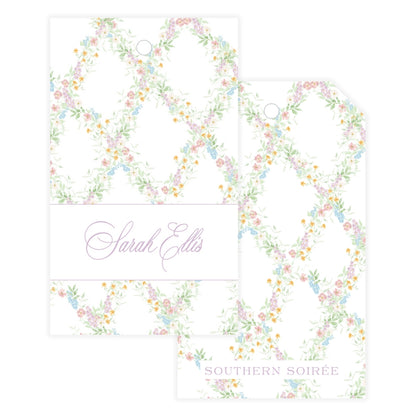 Butterfly Kisses Floral Trellis Gift Tag