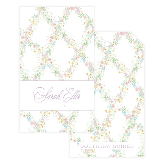 Butterfly Kisses Floral Trellis Gift Tag