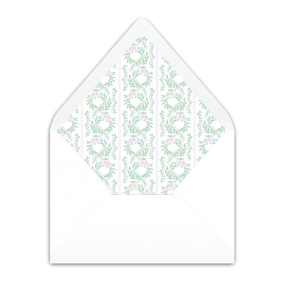 Chinoiserie Blue and Pink Block Invitation