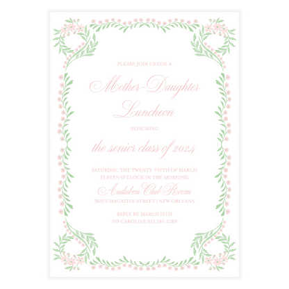 Chinoiserie Pink Block Invitation
