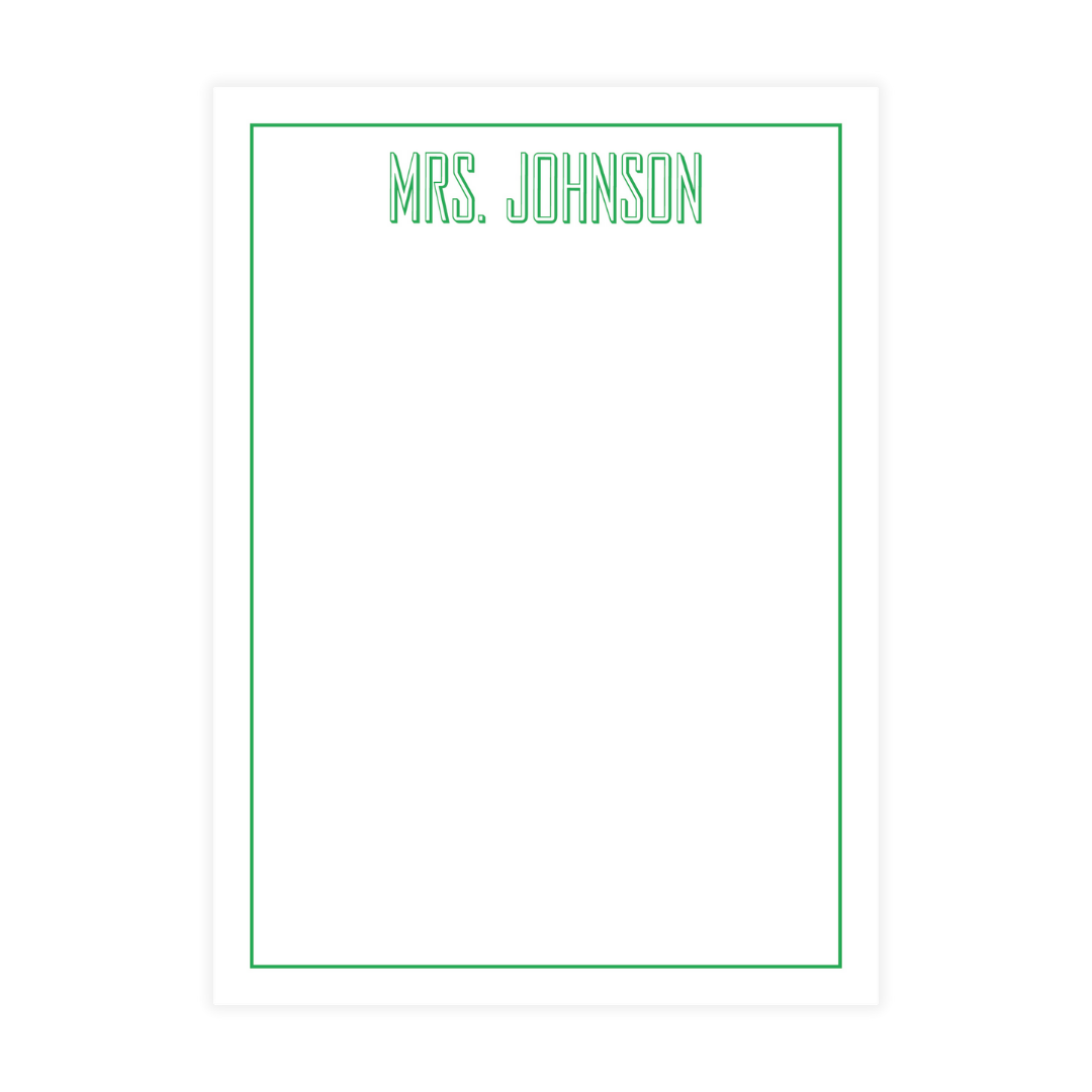 Green Open Block Type Name Notepad