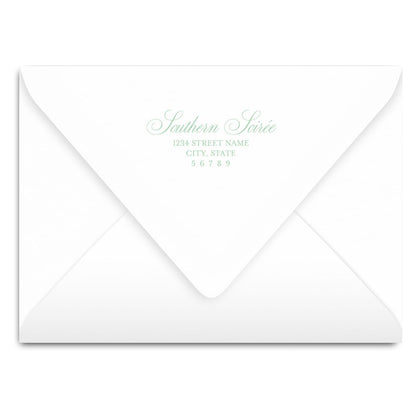 Chinoiserie Blue and Pink Block Invitation