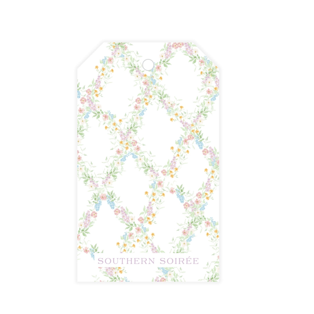 Butterfly Kisses Floral Trellis Gift Tag