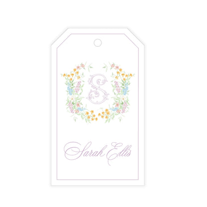 Butterfly Kisses Floral Crest Gift Tag