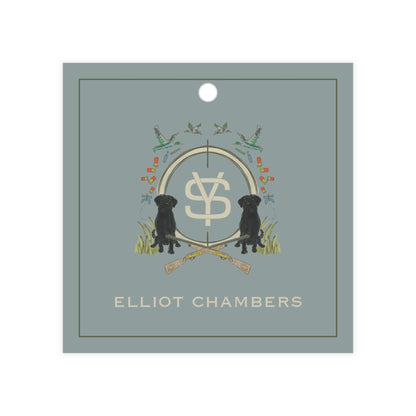 Black Lab Duck Hunting Blue Crest Gift Tag Square
