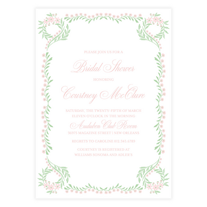 Chinoiserie Pink Block Invitation