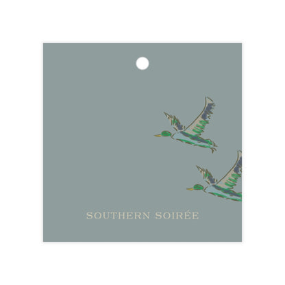 Black Lab Duck Hunting Blue Crest Gift Tag Square