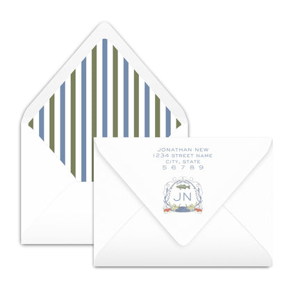 Gone Fishing Crest Notecard