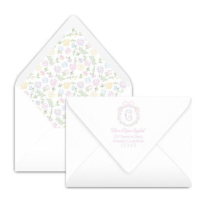 Ditsy Pastel Floral Wreath Notecard