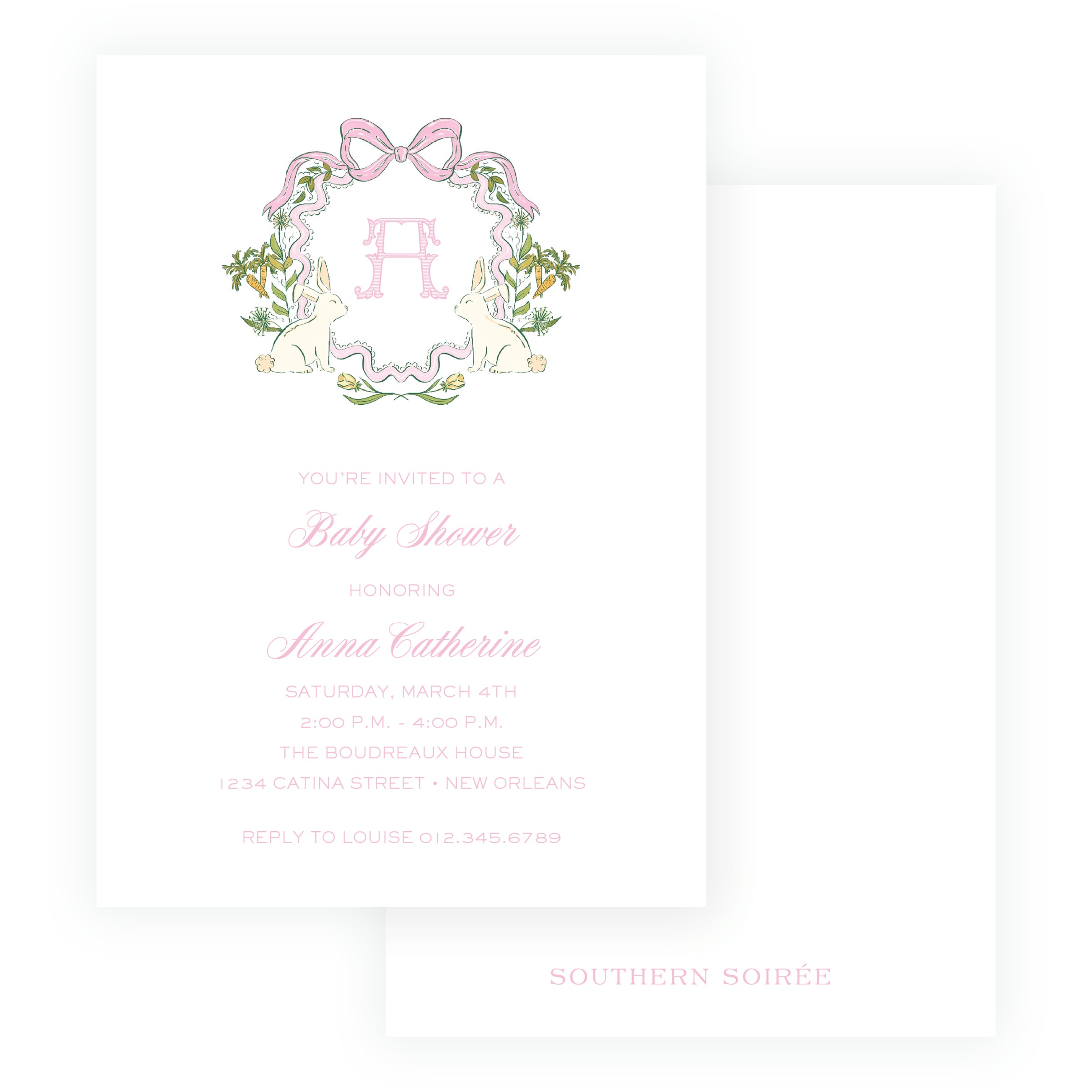 Some Bunny Pink Crest Invitation