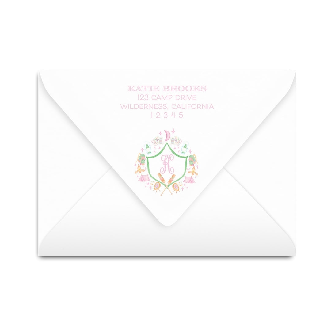 Glamping Girl Wavy Notecard