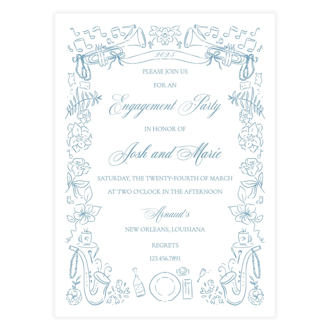 New Orleans Jazz Brunch Invitation